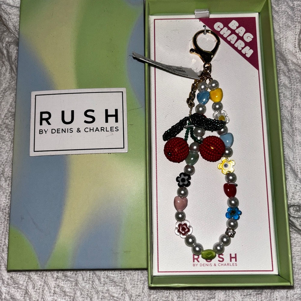 Rush Beaded Cherry Bag Charm
